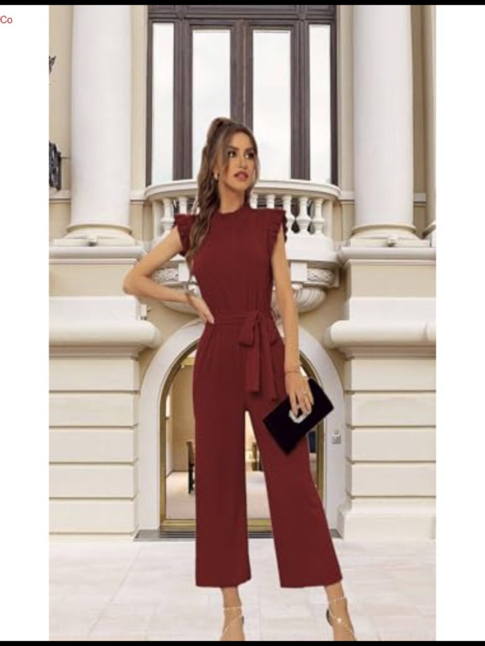 Women's Casual Jumpsuit Short Sleeve Wide Leg Romper Formal Business - Picture 2 of 4